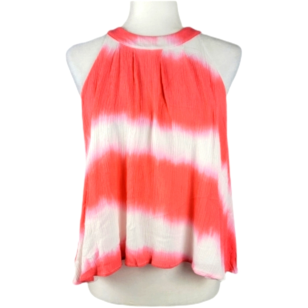 Les Amis flowy halter tank top pink white boho medium NWOT